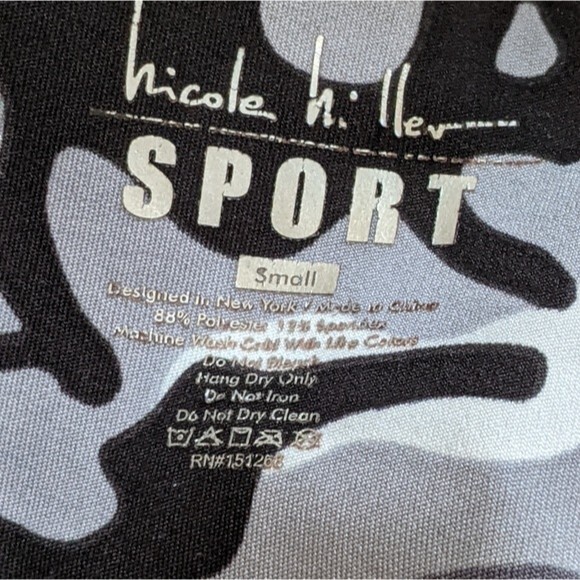 Nicole Miller high waisted camo print work out yoga pants size small - Picture 6 of 7